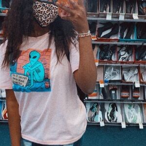 ROMWE Pink Graphic Tee